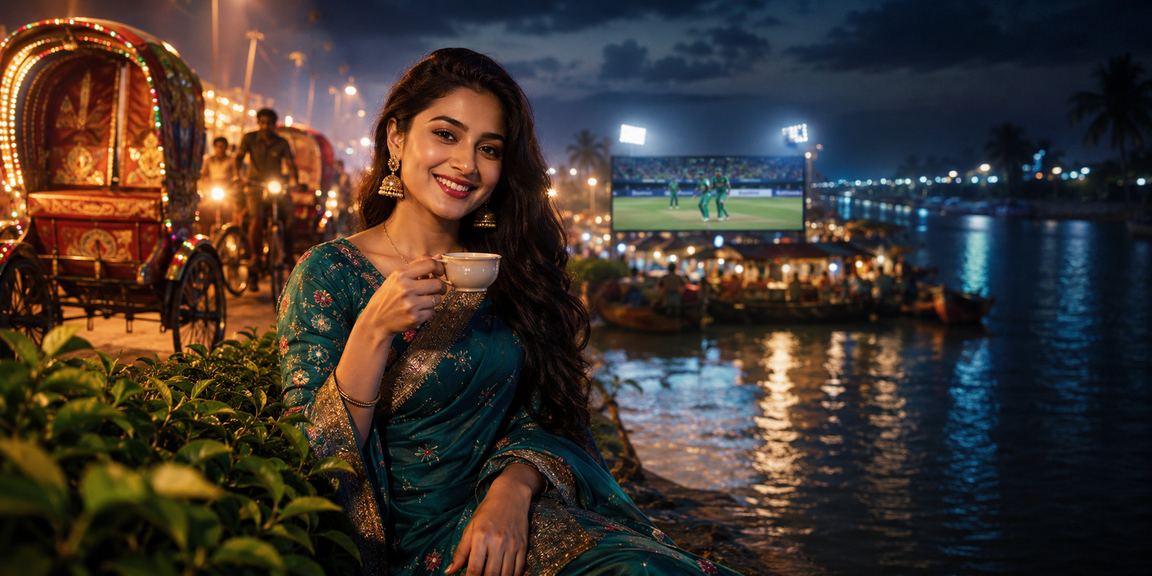 ঢাকায় চা বাগানে ক্রিকেট বেটিং উপভোগকারী বাংলাদেশি